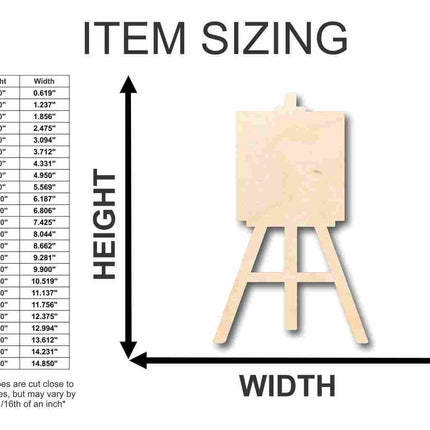 Unfinished Wood Artist Painting Easel Shape - Craft - up to 46" DIY