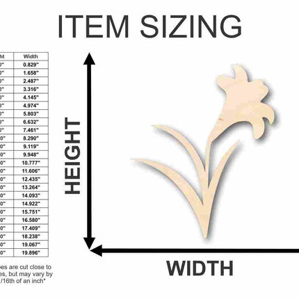 Unfinished Wood Craft Easter Lily Shape - Easter Flower - Craft up to 46" DIY