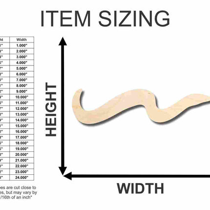 Unfinished Wood Eel Shape - Ocean - Craft - up to 46" DIY