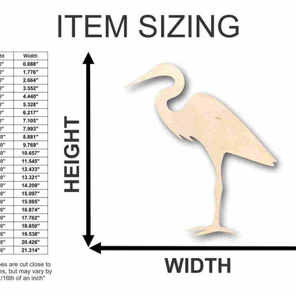 Unfinished Wood Egret Shape - Animal - Wildlife - Craft - up to 46" DIY