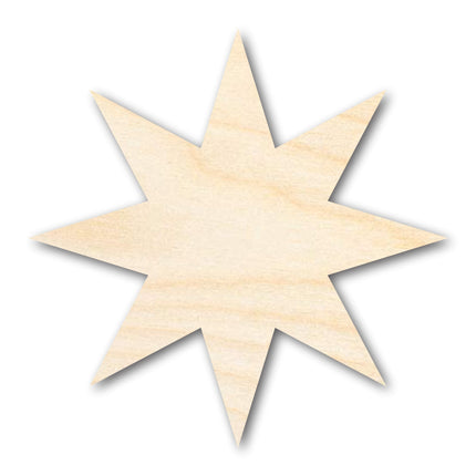 Unfinished Wood 8-Pointed Star Shape | DIY Craft Cutout | Up to 36"
