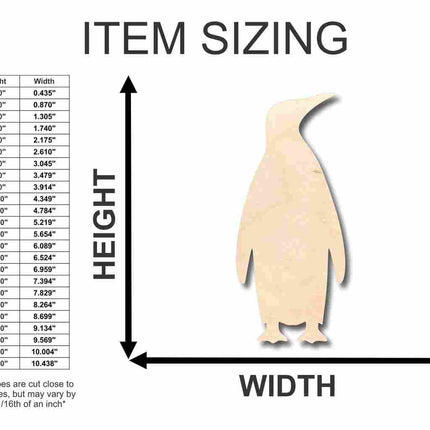 Unfinished Wood Emperor Penguin Shape - Animal - Wildlife - Craft - up to 46" DIY
