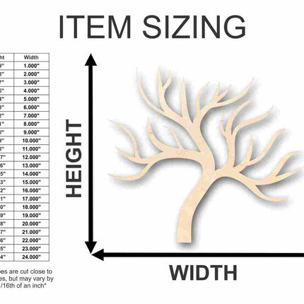 Unfinished Wood Tree No Leaves Shape - Fall - Winter - Craft - up to 46" DIY