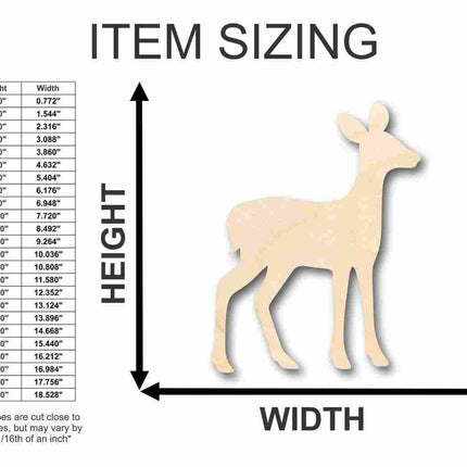 Unfinished Wood Fawn Deer Shape - Animal - Craft - up to 46" DIY