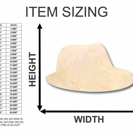 Unfinished Wood Fedora Shape - Hat - Craft - up to 46" DIY