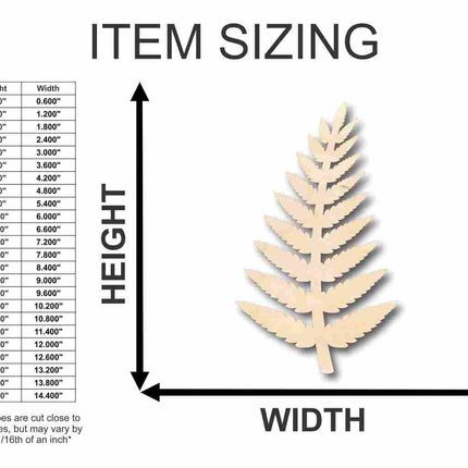 Unfinished Wood Fern Shape - Plants - Craft - up to 46" DIY