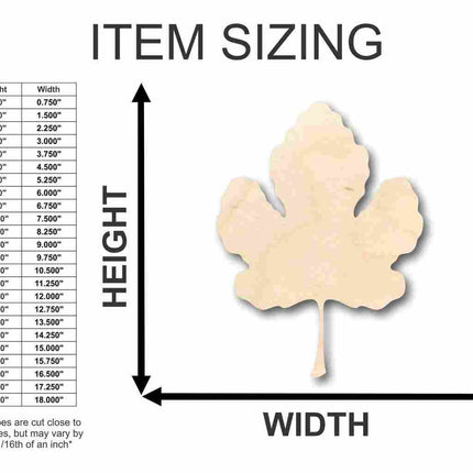 Unfinished Wood Fig Leaf Shape - Fall - Fruit - Craft - up to 46" DIY