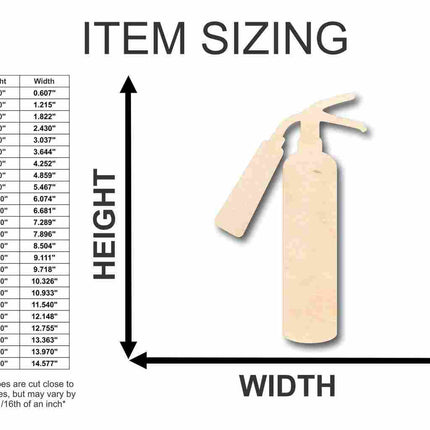 Unfinished Wood Fire Extinguisher Shape -Firefighter - Craft - up to 46" DIY