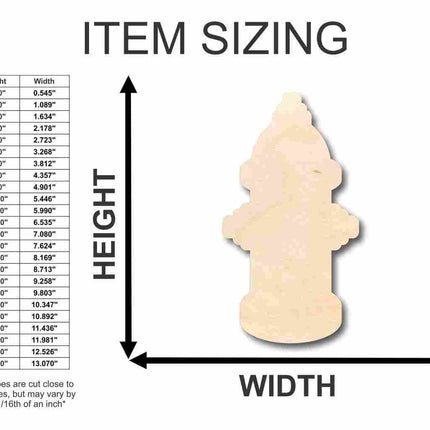 Unfinished Wood Fire Hydrant Shape - Firefighter - Craft - up to 46" DIY