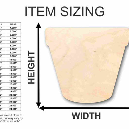 Unfinished Wood Flower Pot Shape - Flower - Craft - up to 46" DIY