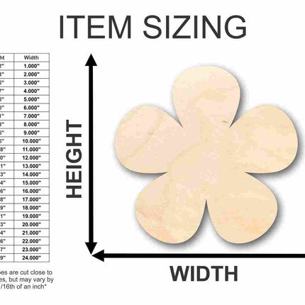 Unfinished Wood Flower Shape - Spring - Craft - up to 46" DIY