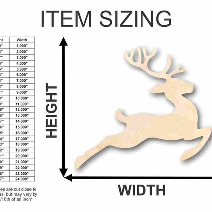 Unfinished Wood Flying Reindeer Shape - Rudolph - Christmas - Ornament - Craft - up to 46" DIY