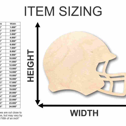 Unfinished Wood Football Helmet Shape - NFL DIY Helmet - Craft - up to 46"