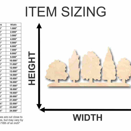 Unfinished Wood Forest Shape - Nature - Trees - Craft - up to 46" DIY