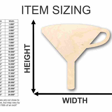 Unfinished Wood Funnel Shape - Craft - up to 46" DIY