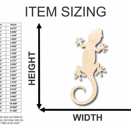 Unfinished Wood Gecko Shape - Animal - Craft - up to 46" DIY