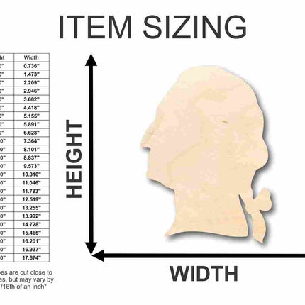 Unfinished Wood George Washington Shape - History - America - Craft - up to 46" DIY