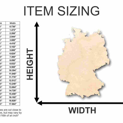 Unfinished Wood Germany Shape - Country - Craft - up to 46" DIY