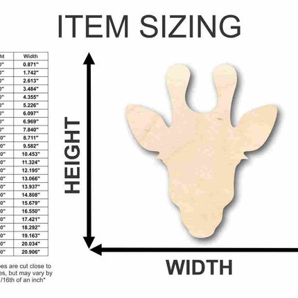Unfinished Wood Giraffe Head Shape - Animal - Wildlife - Craft - up to 46" DIY