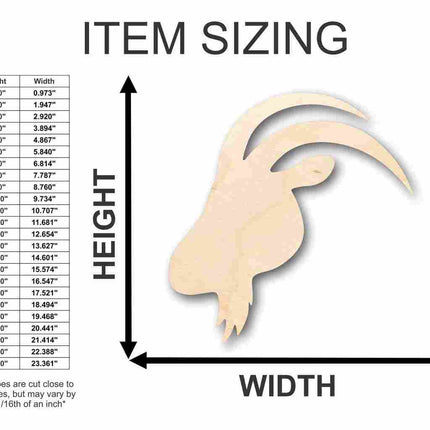 Unfinished Wood Goat Head Shape - Farm Animal - Craft - up to 46" DIY