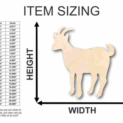 Unfinished Wood Goat Shape - Farm Animal - Craft - up to 46" DIY