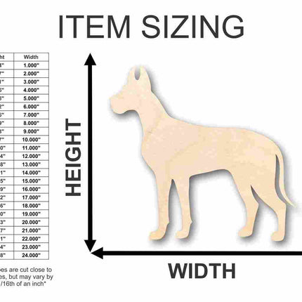 Unfinished Wood Great Dane Dog Shape - Animal - Pet - Craft - up to 46" DIY