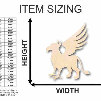 Unfinished Wood Griffin Shape - Mythical - Beast - Craft - up to 46" DIY