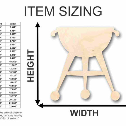 Unfinished Wood Grill Shape - Summer - Craft - up to 46" DIY
