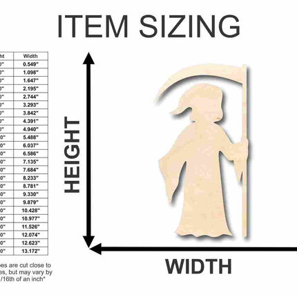 Unfinished Wood Grim Reaper Shape - Death - Craft - up to 46" DIY