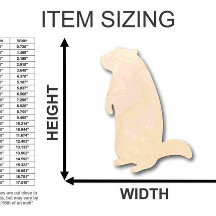 Unfinished Wood Groundhog Shape - Groundhog's Day - Animal - Craft - up to 46" DIY