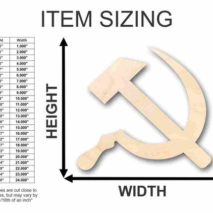 Unfinished Wood Hammer Sickle Shape - Soviet - Communism - Craft - up to 46" DIY
