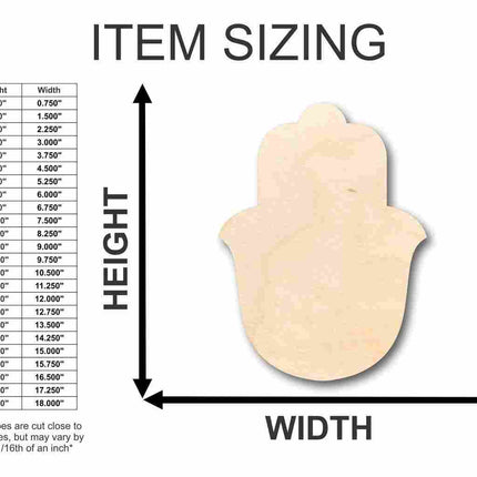 Unfinished Wood Hamsa Shape - Craft - up to 46" DIY