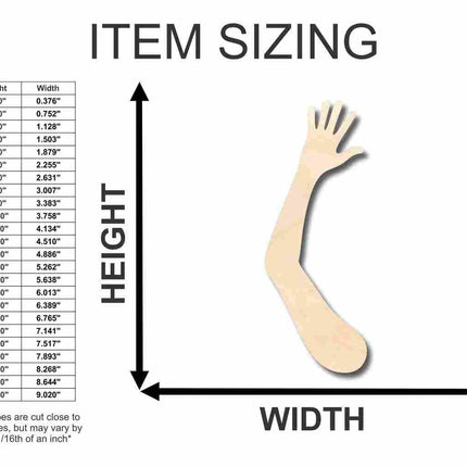 Unfinished Wood Hand and Arm Shape - Craft - up to 46" DIY
