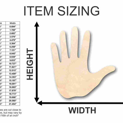 Unfinished Wood Hand Shape - Craft - up to 46" DIY