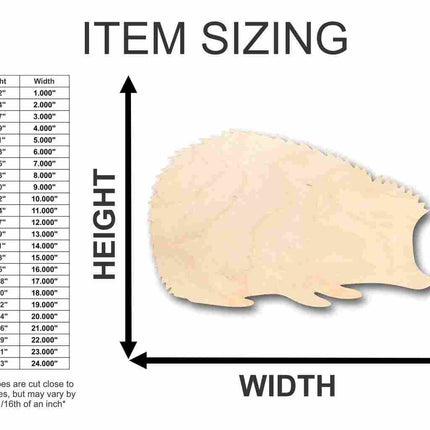 Unfinished Wood Hedgehog Shape - Animal - Wildlife - Craft - up to 46" DIY