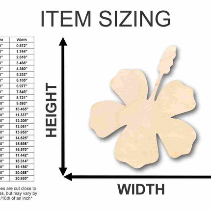 Unfinished Wood Hibiscus Shape - Spring - Flower - Craft - up to 46" DIY