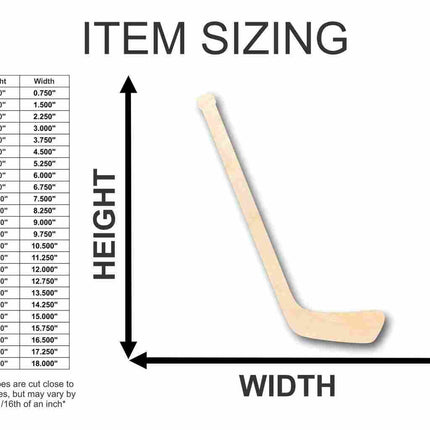 Unfinished Wood Hockey Stick Shape - Sporting - Craft - up to 46" DIY