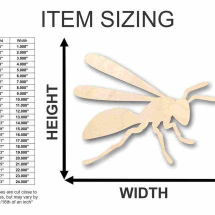 Unfinished Wood Hornet Shape - Insect - Animal - Wildlife - Craft - up to 46" DIY