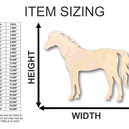 Unfinished Wood Horse Shape - Sport - Farm Animal - Craft - up to 46" DIY