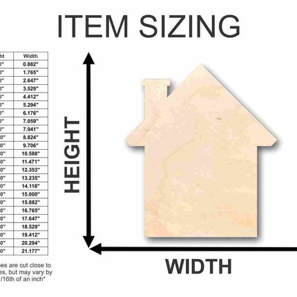 Unfinished Wood House Shape - Craft - up to 46" DIY