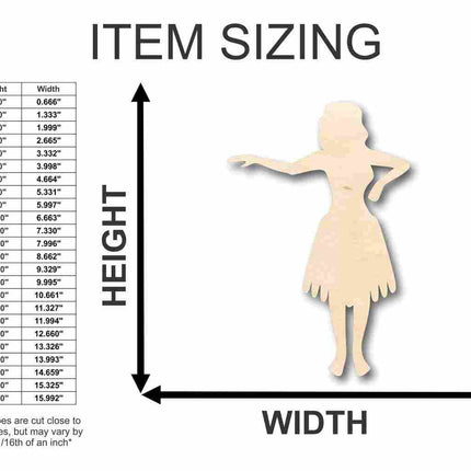 Unfinished Wood Hula Girl Shape - Hawaii - Craft- up to 46" DIY