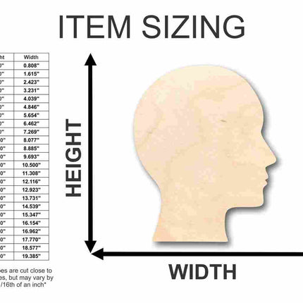 Unfinished Wood Human Head Shape - Craft - up to 46" DIY