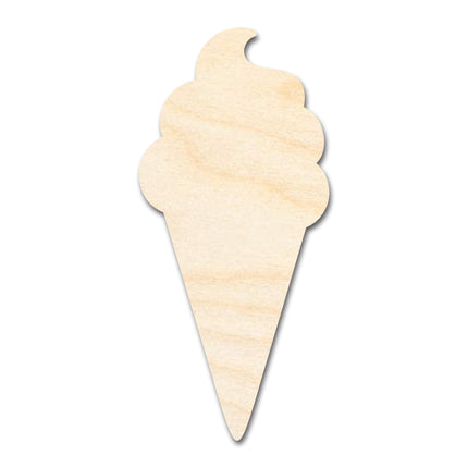 Unfinished Wood Ice Cream Shape | Soft Serve | Food | Summer | Craft Cutout | up to 46" DIY