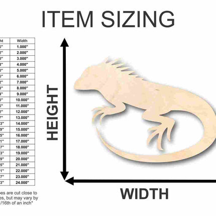 Unfinished Wood Iguana Shape - Reptile - Animal - Craft - up to 46" DIY