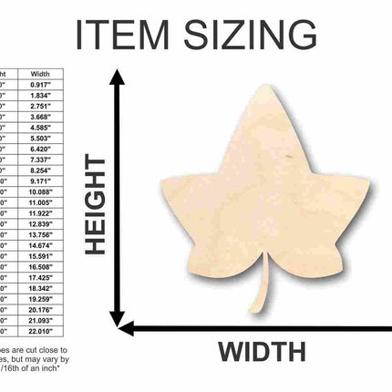 Unfinished Wood Ivy Leaf Shape - Fall - Craft - up to 46" DIY