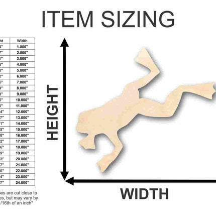 Unfinished Wood Jumping Frog Shape - Animal - Craft - up to 46" DIY