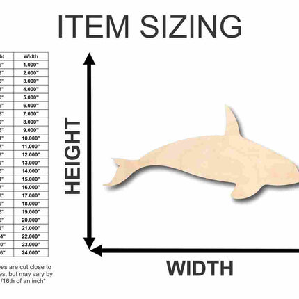 Unfinished Wood Killer Whale Shape - Ocean - Craft - up to 46" DIY