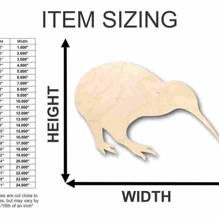 Unfinished Wood Kiwi Shape - New Zealand - Animal - Bird - Wildlife - Craft - up to 46" DIY