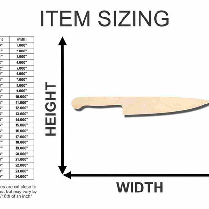 Unfinished Wood Knife Shape - Kitchen - Horror Halloween - Craft - up to 46" DIY