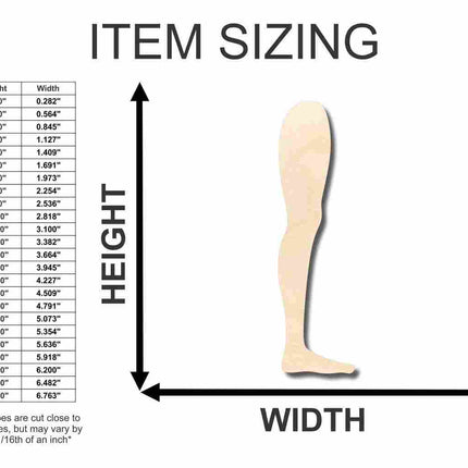 Unfinished Wood Leg Shape - Craft - up to 46" DIY